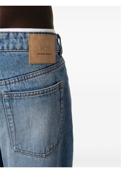 Blue classic five pockets wide-leg jeans Ami Paris - men AMI PARIS | HTR450DE0046480